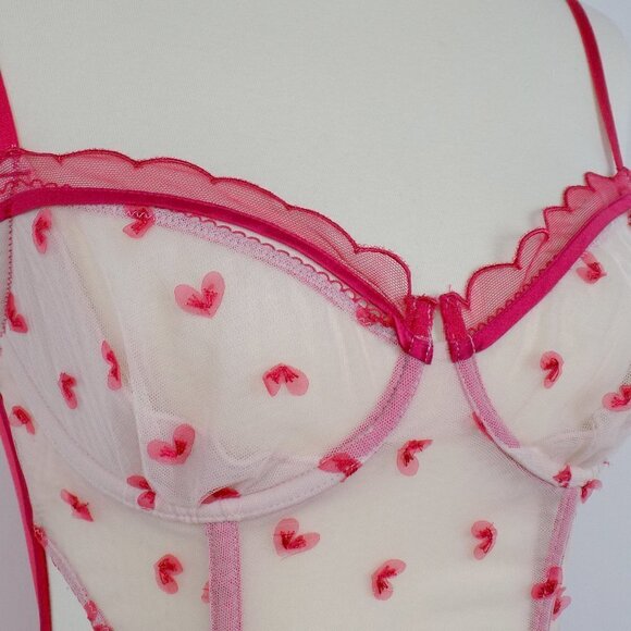 nwt VS very sexy sheer lace up corset bustier top - Picture 5 of 9